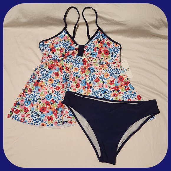 BEACHSISSI || Animal Floral Print Ruffled Tankini Set (SIZE XL) - Picture 1 of 6